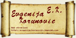 Evgenija Korunović vizit kartica